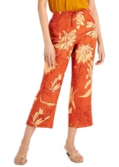 Alfani Floral-Print Cropped Drawstring Pants, Created for Macy's