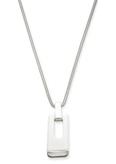 Alfani Silver-Tone & White Acrylic Large Link 34" Pendant Necklace, Created for Macy's