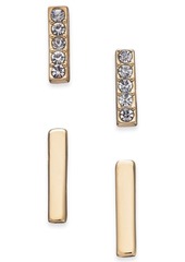 Alfani Gold-Tone 2-Pc. Set Pave Bar Stud Earrings, Created for Macy's