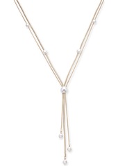 Alfani Gold-Tone Imitation Pearl Lariat Necklace, 24" + 2" extender, Created for Macy's