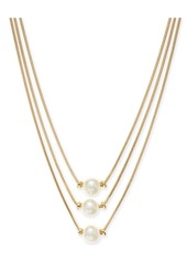 Alfani Gold-Tone Imitation Pearl Three-Row Necklace, 17" + 2" extender, Created for Macy's