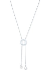 Alfani Imitation Pearl Circle Lariat Necklace, 34" + 2" extender, Created for Macy's
