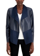 Alfani Knit-Back Mixed-Media Jacket, Created for Macy's
