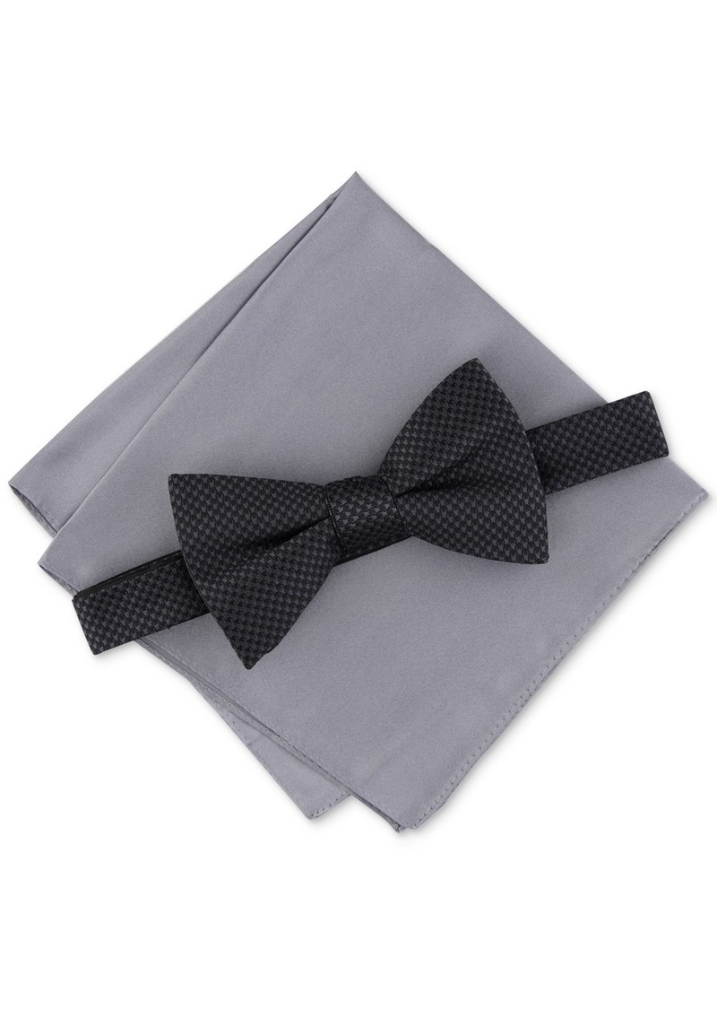 Alfani Men's 2-Pc. Bow Tie & Pocket Square Set, Created for Macy's - Black