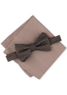 Alfani Men's 2-Pc. Bow Tie & Pocket Square Set, Created for Macy's - Taupe