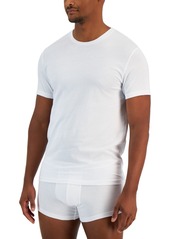 Alfani Men's 4-Pk. Classic-Fit Solid Cotton Undershirts, Created for Macy's - Deep Black