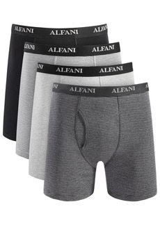 Alfani Men's 4-Pk. Moisture-Wicking Cotton Boxer Briefs, Created for Macy's - Grey/black Cmbo