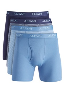 Alfani Men's 4-Pk. Regular-Fit Moisture-Wicking Boxer Briefs, Created for Macy's - Navy Lt Blue