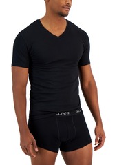 Alfani Men's 4-Pk. Slim-Fit Solid V-Neck Cotton Undershirts, Created for Macy's - Deep Black