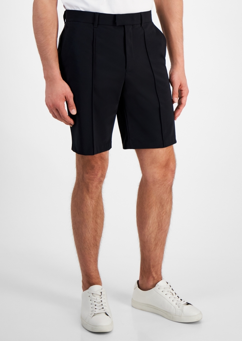 "Alfani Men's Alfatech Regular-Fit Pintucked 10"" Suit Shorts, Created for Macy's - Deep Black"