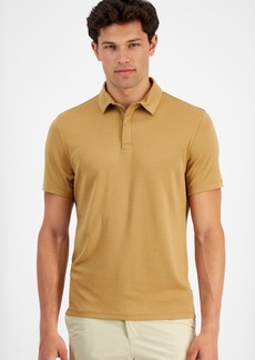 Alfani Men's AlfaTech Stretch Solid Polo Shirt, Created for Macy's - Warm Toffee