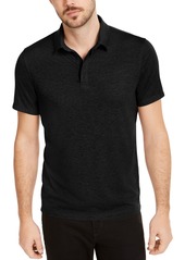 Alfani Men's AlfaTech Stretch Solid Polo Shirt, Created for Macy's - Deep Black