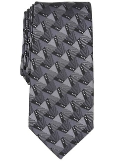 Alfani Men's Barkis Geo-Print Tie, Created for Macy's - Charcoal