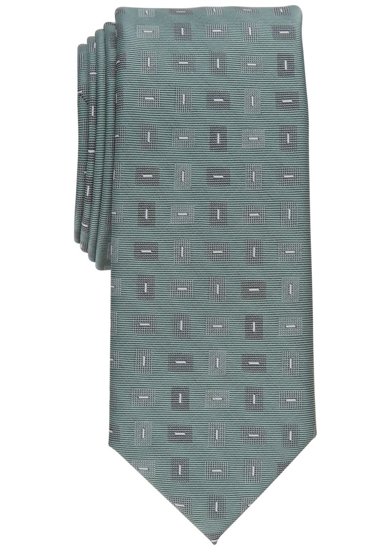 Alfani Men's Belmont Geo-Print Tie, Created for Macy's - Mint