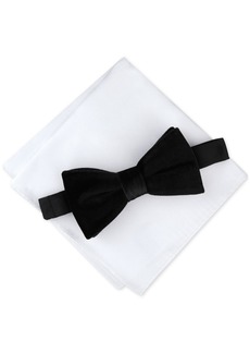 Alfani Men's Cameo Velvet Solid Bowtie, Created for Macy's - Black