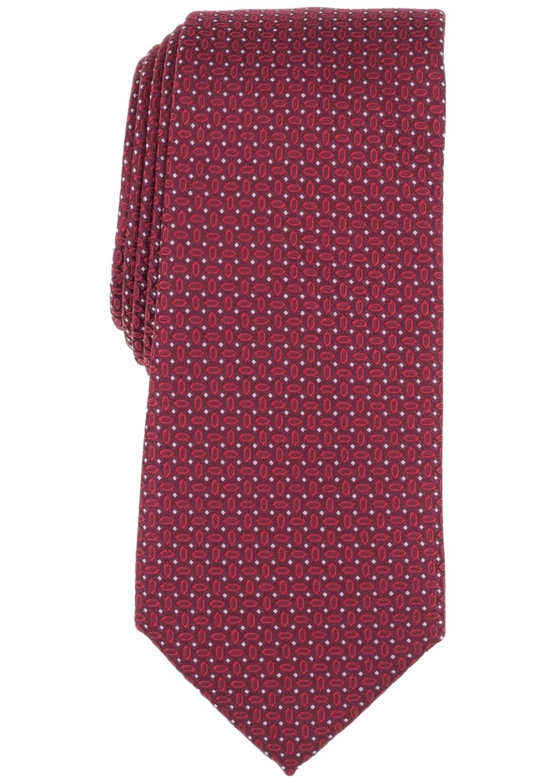 Alfani Men's Camron Mini-Geo Tie, Created for Macy's - Burgundy