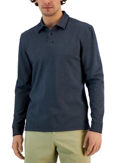 Alfani Men's Classic-Fit Solid Long-Sleeve Polo Shirt, Created for Macy's - Neo Navy