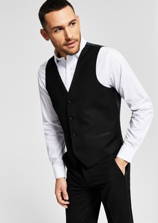 Alfani Men's Classic-Fit Stretch Black Tuxedo Vest, Created for Macy's