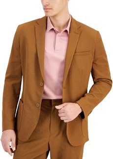 Alfani Men's Classic-Fit Textured Seersucker Suit Jacket, Created for Macy's - Timber