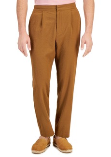 Alfani Men's Classic-Fit Textured Seersucker Suit Pants, Created for Macy's - Timber