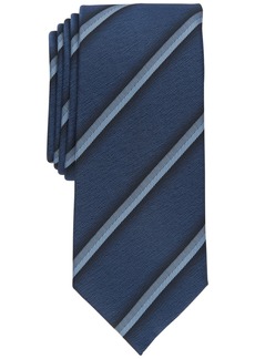 Alfani Men's Desmet Striped Slim Tie, Created for Macy's - Dark Navy