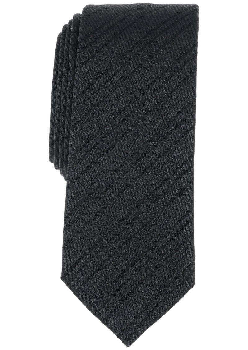 Alfani Men's Fabyan Tonal Stripe Tie, Created for Macy's - Black