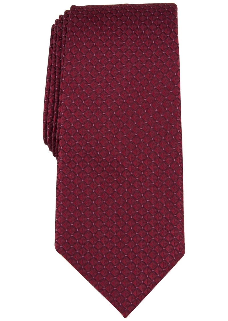 Alfani Men's Fendley Mini-Diamond Tie, Created for Macy's - Dark Red