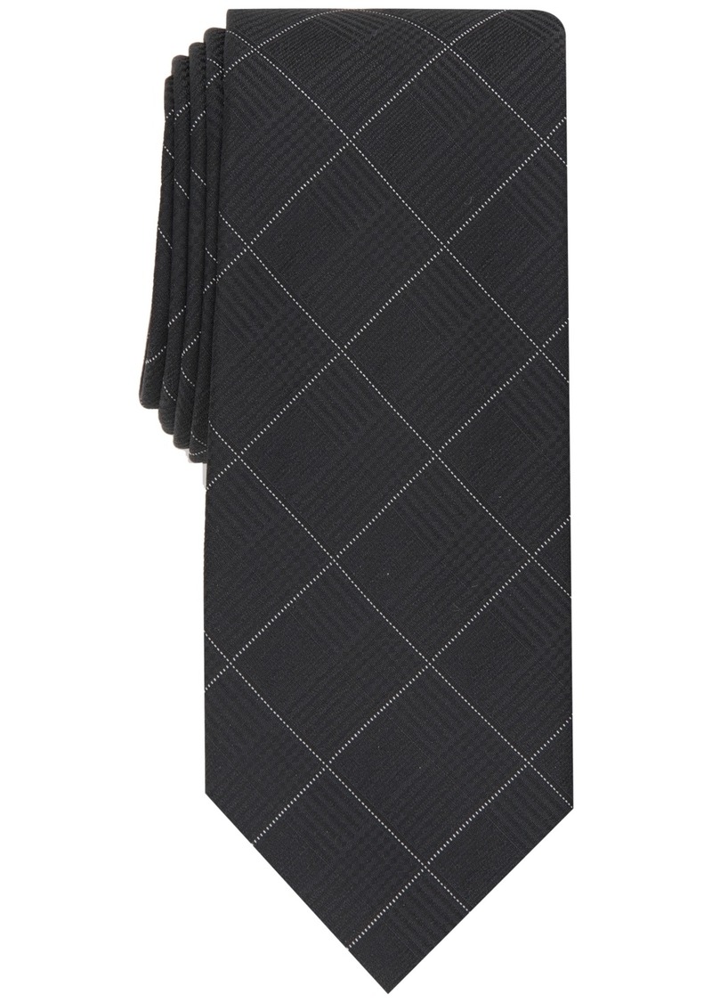 Alfani Men's Gering Plaid Tie, Created for Macy's - Black