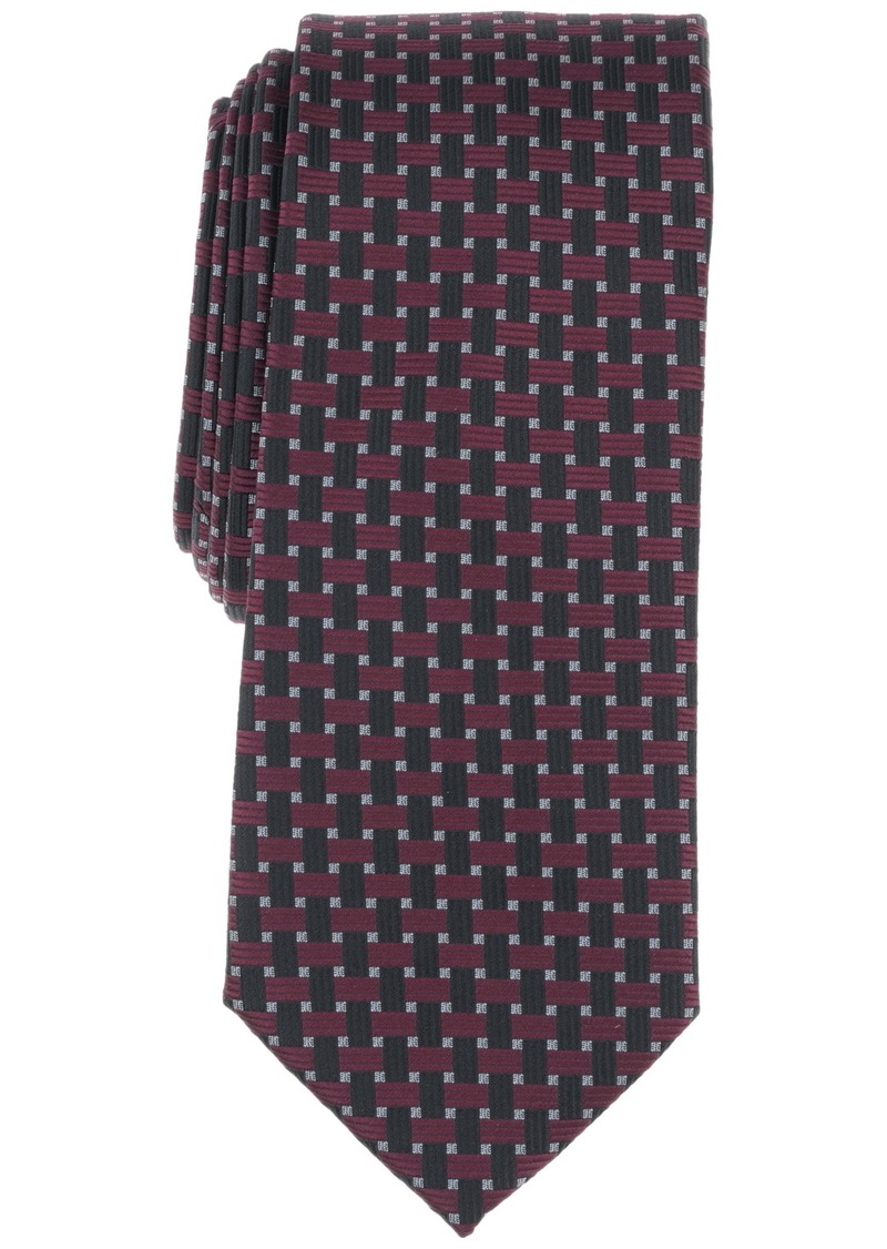 Alfani Men's Harper Dot-Pattern Tie, Created for Macy's - Burgundy