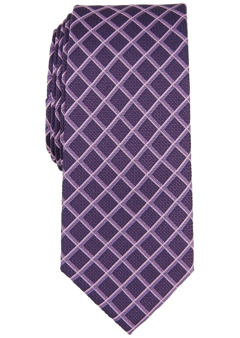 Alfani Men's Jacob Grid Tie, Created for Macy's - Berry