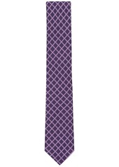 Alfani Men's Jacob Grid Tie, Created for Macy's - Berry