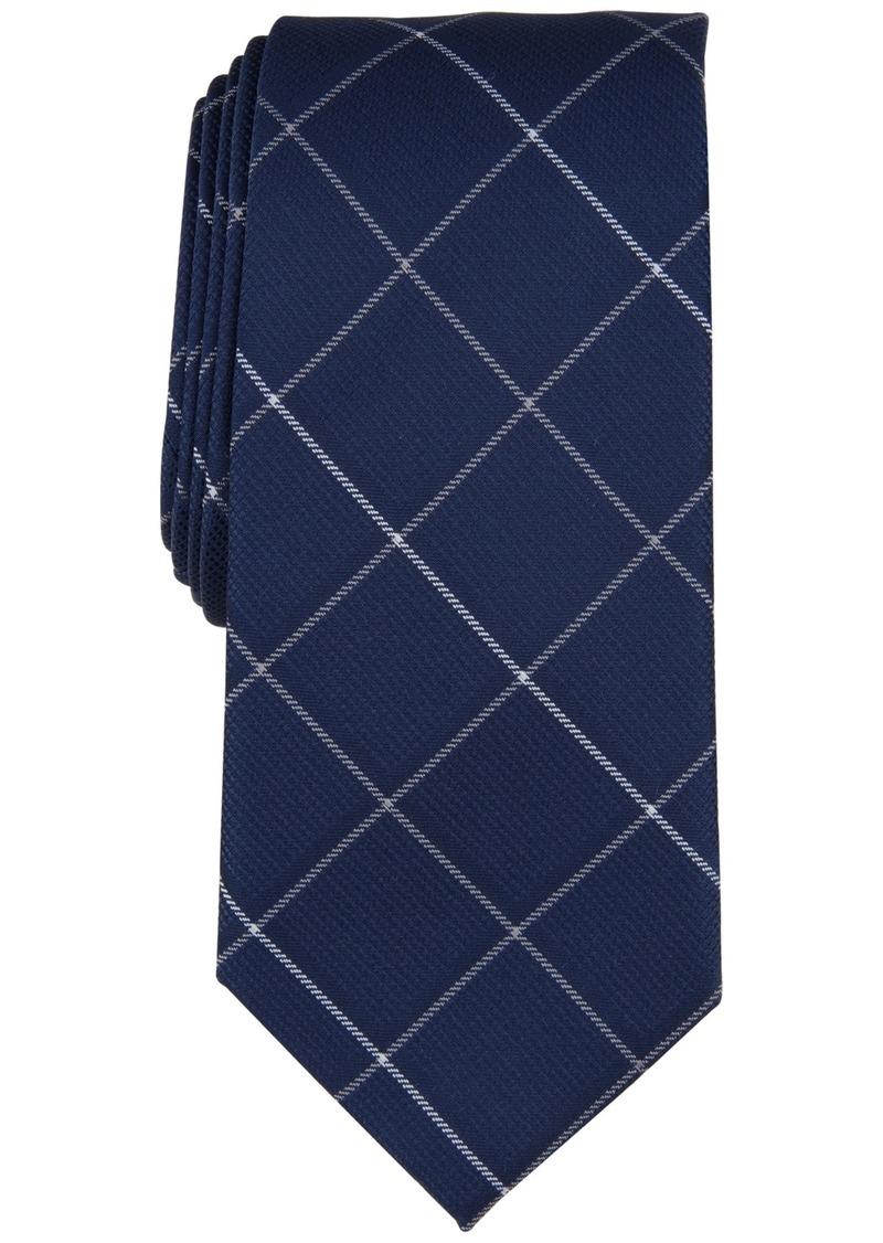 Alfani Men's Jaynelle Grid Tie, Created for Macy's - Navy