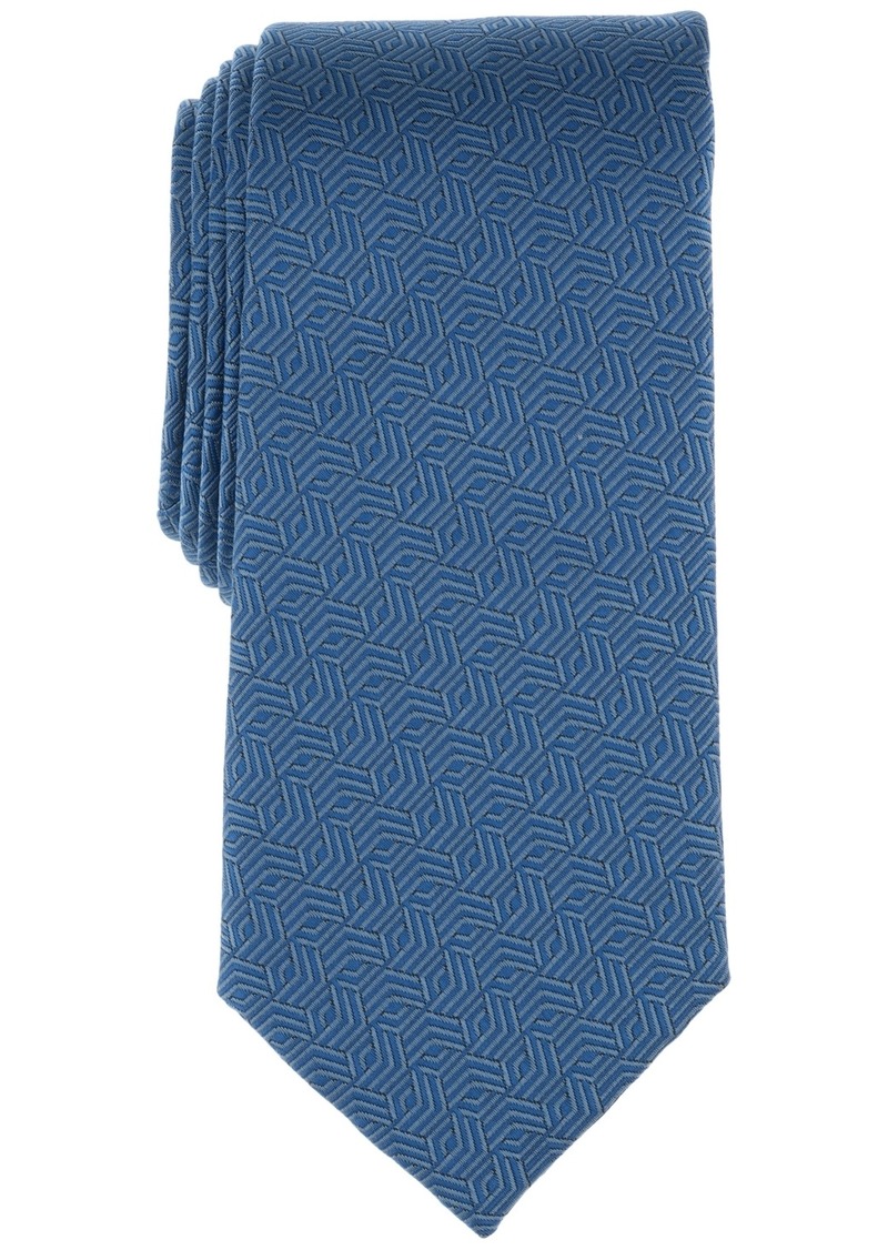 Alfani Men's Kenmore Geo-Pattern Tie, Created for Macy's - Teal