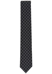 Alfani Men's Mair Grid Tie, Created for Macy's - Black