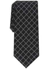 Alfani Men's Mair Grid Tie, Created for Macy's - Black