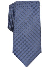 Alfani Men's Malone Grid Slim Tie, Created for Macy's - Charcoal
