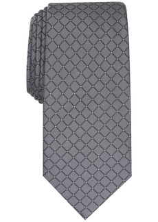 Alfani Men's Malone Grid Slim Tie, Created for Macy's - Charcoal