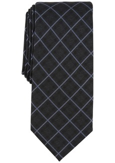 Alfani Men's Mathison Grid Slim Tie, Created for Macy's - Black