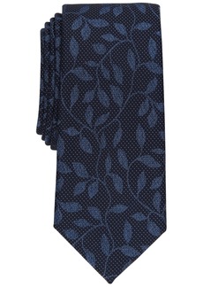 Alfani Men's Melange Vine Slim Tie, Created for Macy's - Navy