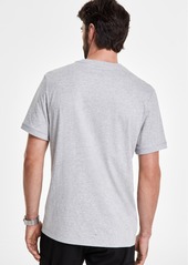 Alfani Men's Mercerized Cotton Short Sleeve Crewneck T-Shirt, Created for Macy's - Casual Grey Heather