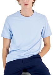 Alfani Men's Mercerized Cotton Short Sleeve Crewneck T-Shirt, Created for Macy's - Casual Grey Heather