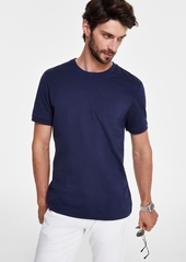 Alfani Men's Mercerized Cotton Short Sleeve Crewneck T-Shirt, Created for Macy's - Casual Grey Heather