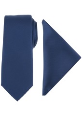 Alfani Men's Modern Textured Tie & Pocket Square Set, Created for Macy's - Black