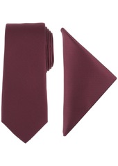 Alfani Men's Modern Textured Tie & Pocket Square Set, Created for Macy's - Black