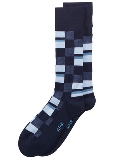 Alfani Men's Mosaic Boxes Dress Socks, Created for Macy's - Blue