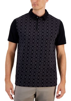 Alfani Men's Niko Regular-Fit Geo Jacquard Polo Shirt, Created for Macy's