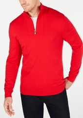 Alfani Men's Quarter-Zip Ribbed Placket Sweater, Created for Macy's