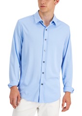 Alfani Men's Regular-Fit Supima Cotton Birdseye Shirt, Created for Macy's - White Pure