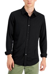 Alfani Men's Regular-Fit Supima Cotton Birdseye Shirt, Created for Macy's - Dark Lead Opd