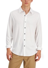 Alfani Men's Regular-Fit Supima Cotton Birdseye Shirt, Created for Macy's - Dark Lead Opd